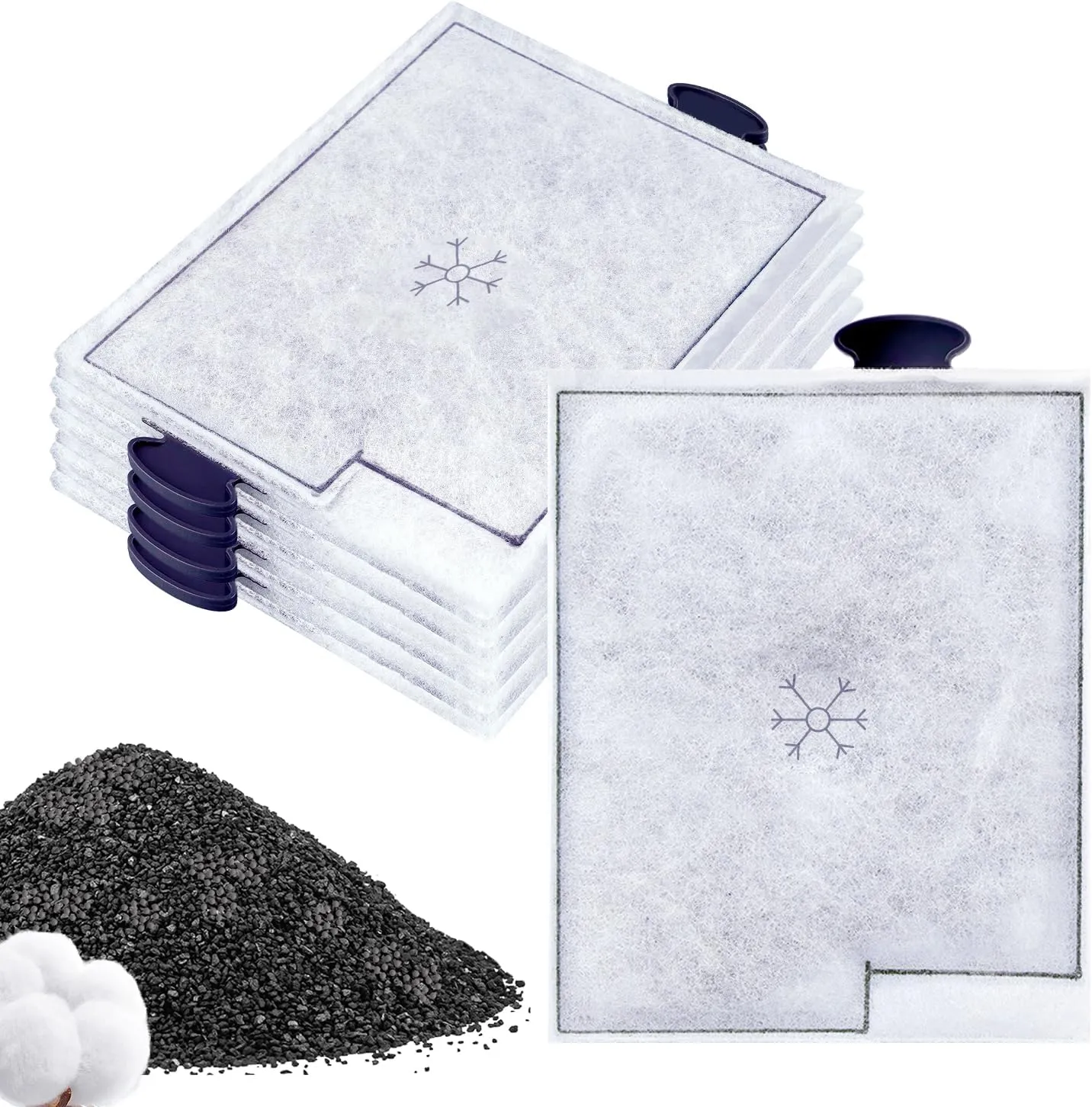 10 Pack Large Replacement Filters Cartridges Compatible with Aqueon QuietFlow LED Power Filter Size 20,30,50,75 & E Internal Power Filter Size 40 & Canister Filter Sizes 200/300/400 & Zilla Size 40 ﻿