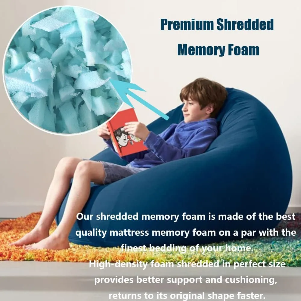 10lbs Shredded Memory Foam Bean Bag Filler with Added Gel Particles - Soft & Convenient for Couch Cushions, Dog Beds, Arts & Crafts (Blue, 2 * 5 Pound)