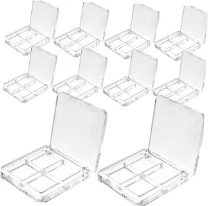 10Pcs Transparent Eyeshadow Organizer Boxes Empty Cosmetic Cases for Makeup Palette Versatile Storage for Eyeshadow Lipstick Blush and Highlighter