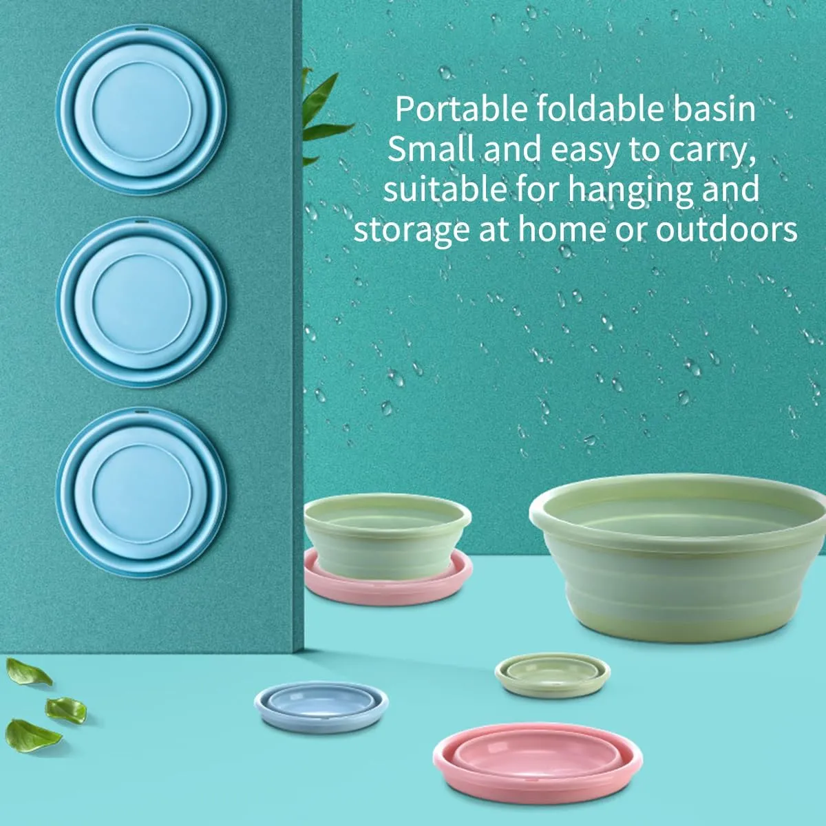 10" Multi-Purpose Collapsible Dish Tub Bowl BPA-Free Round Lightweight Collapsible Wash Basin Small Portable Travel Tub Space Saving for Dishing, Fruit, and Camping, Hiking and Home (Pink)
