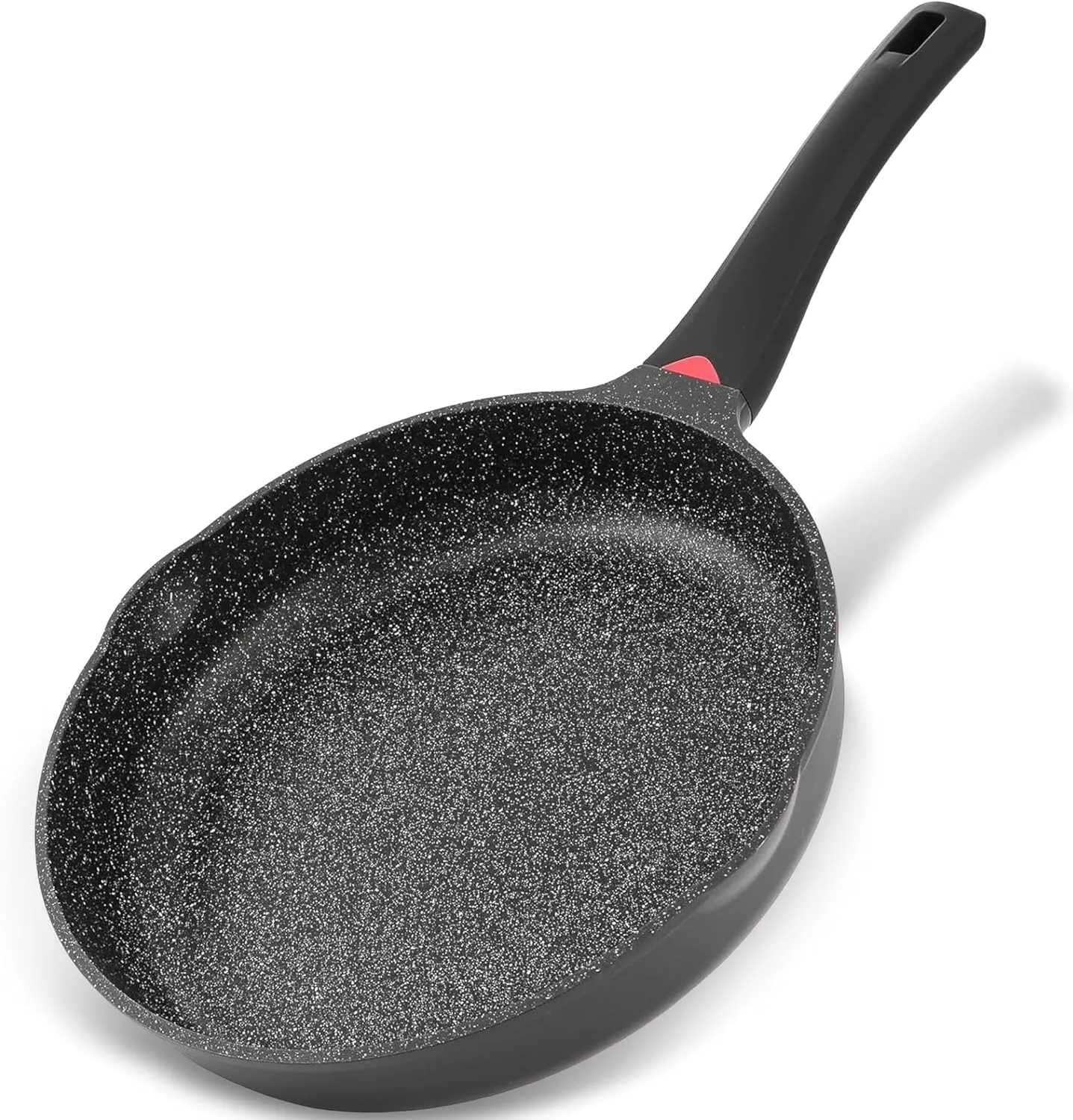 11 Inch Non Stick Frying Pans Granite Coated with Pour Spout - Lightweight 2.9 Quart Skillets and Frying Pans with Comfort Stay Cool Grip Handle - Induction Compatible PFOA Free Cookware (Black)