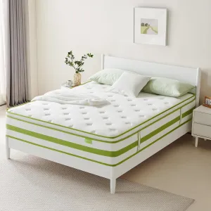 12 Inch Queen Mattress, Hybrid Mattress Queen in a Box, Gel Memory Foam and Pocket Springs for Cooling Sleep and Pressure Relief, Organic Cotton Fabric Cover, Plush Feel, 80 * 60 * 12 Inch