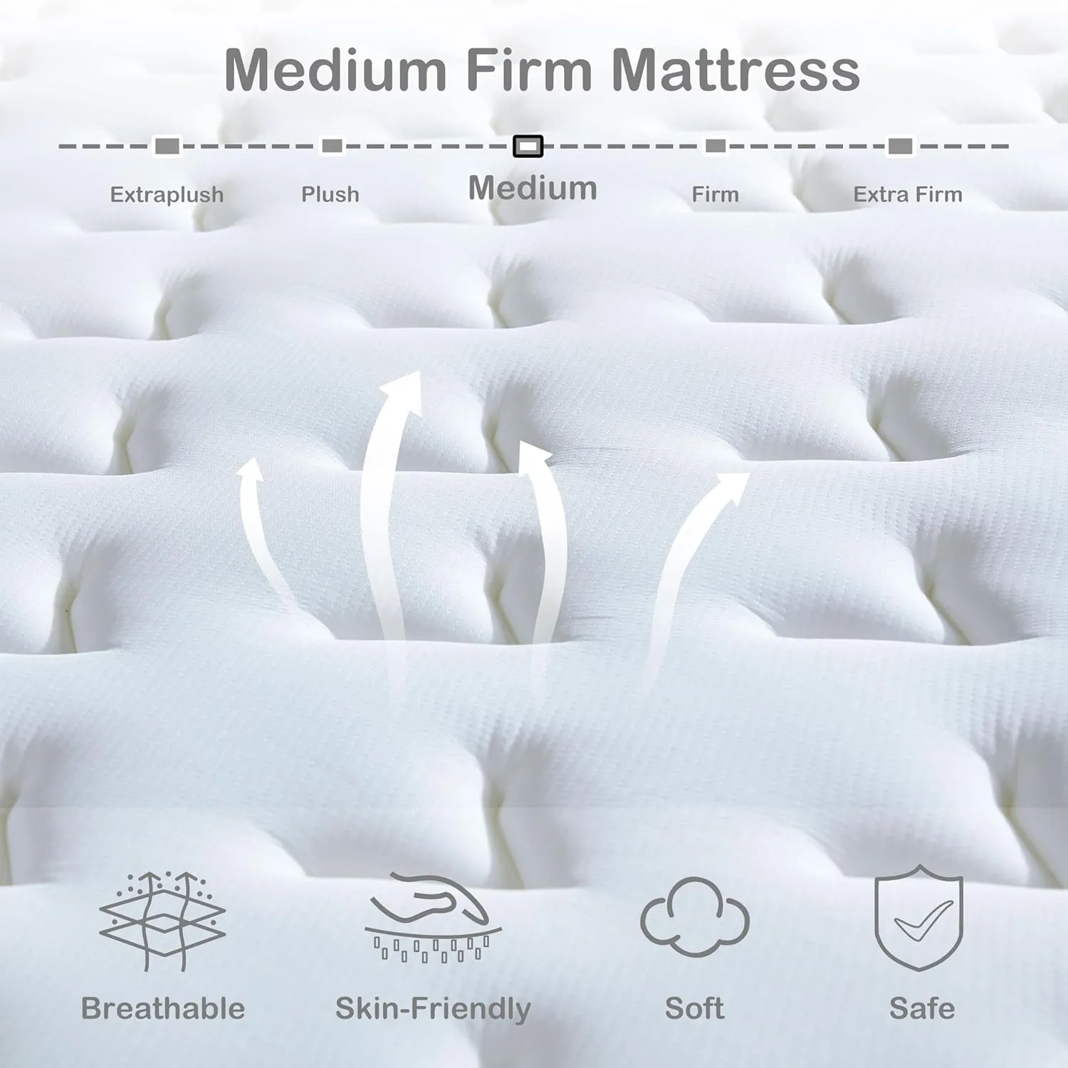 14 Inch Queen Mattress in a Box, Hybrid Cooling Gel Memory Foam & Pocketed Coils, Medium Firm, CertiPUR-US Certified, Pressure Relief, Motion Isolation