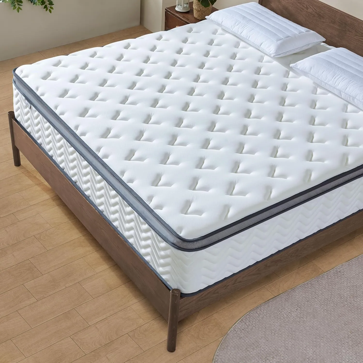 14 Inch Queen Mattress in a Box, Hybrid Cooling Gel Memory Foam & Pocketed Coils, Medium Firm, CertiPUR-US Certified, Pressure Relief, Motion Isolation