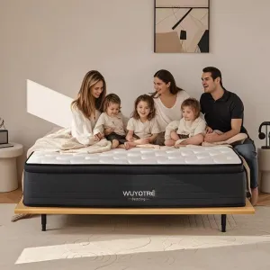 14 Inch Queen Size Mattress, Cooling Memory Foam Mattresses in a Box with Independent Spring,Soft and Breathable Hybrid Mattresses,Back Pain Relief,CertiPUR-US,Medium