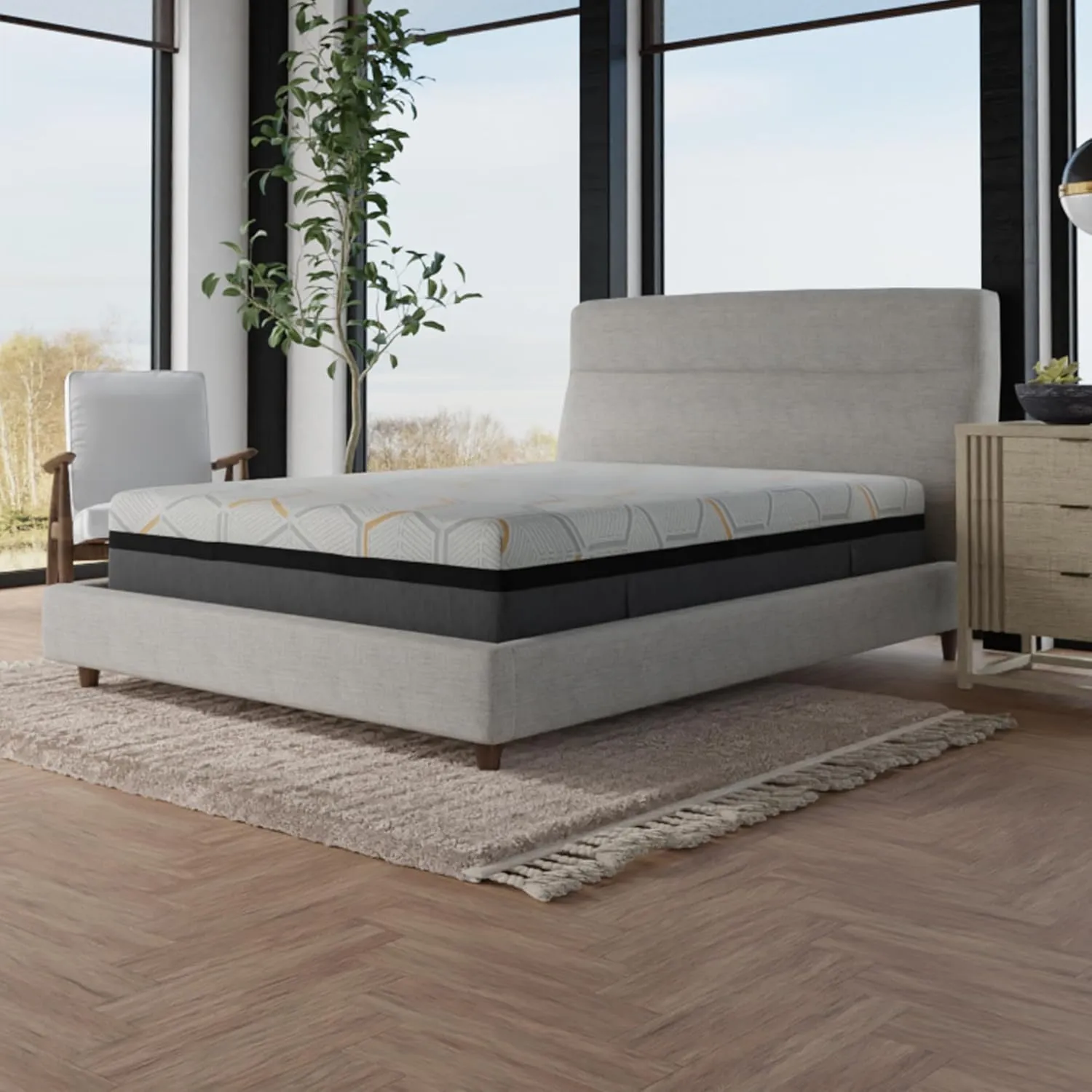 14" Copper Gel Cooling Memory Foam Mattress with Edge Support and Air Ridge Foam Full