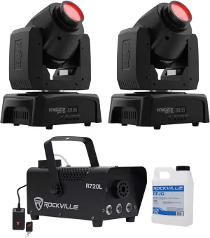 (2) Chauvet Intimidator Spot 110 Compact Moving Head Lights LED Fog Machine