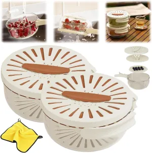 2 in 1 Multipurpose Drain Basket with Lid,Folding Handle Kitchen Transparent Drain Basket,Dual Layer Drainage Bowl for Fruit Suitable for Washing Fruits and Vegetables