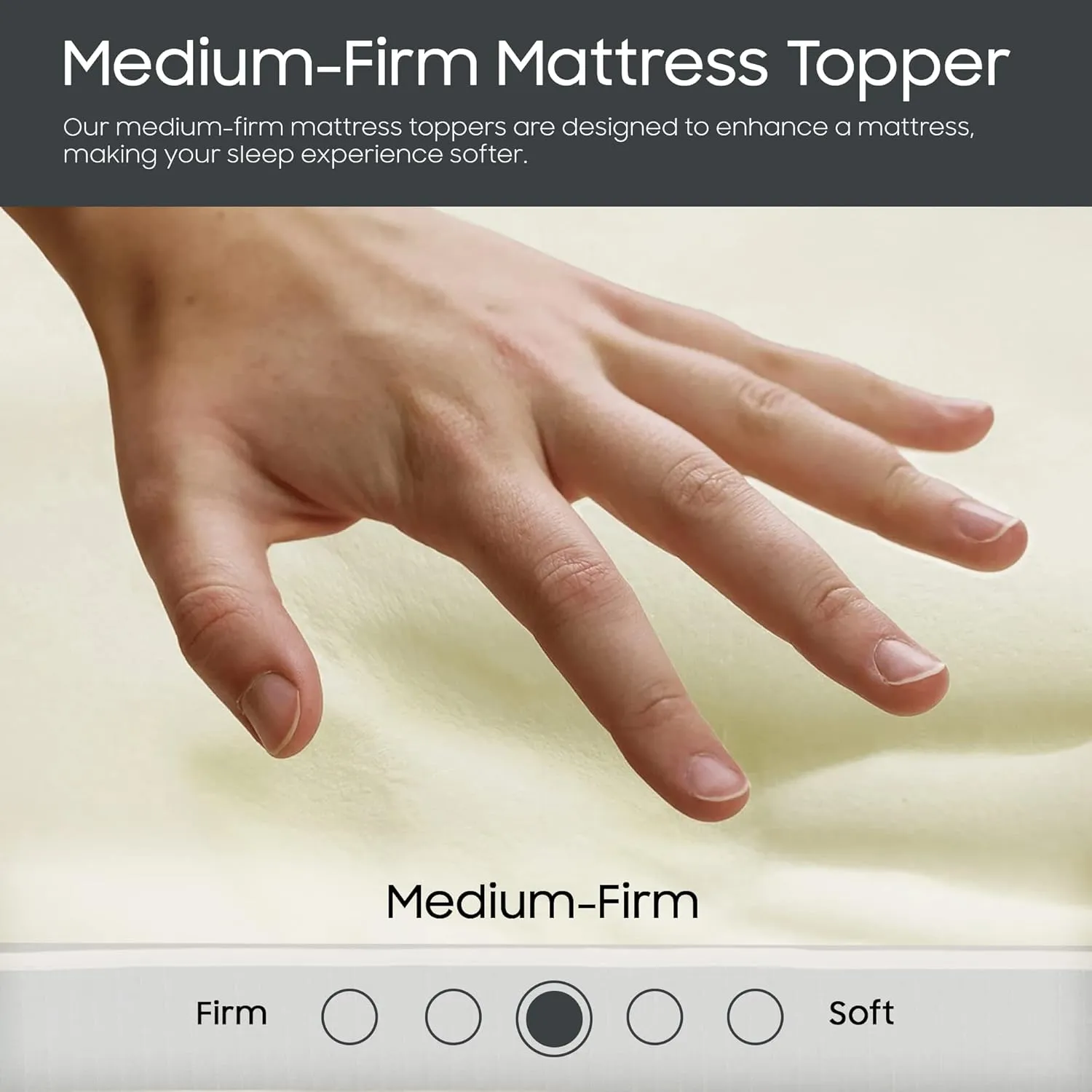 2-inch Breathable Foam Mattress Topper for Orthopedic Support | Premium Supporting Bed Pads with Luxurious Softness, Comfortable Bed Toppers for Back Pain and Better Sleep, Queen, White