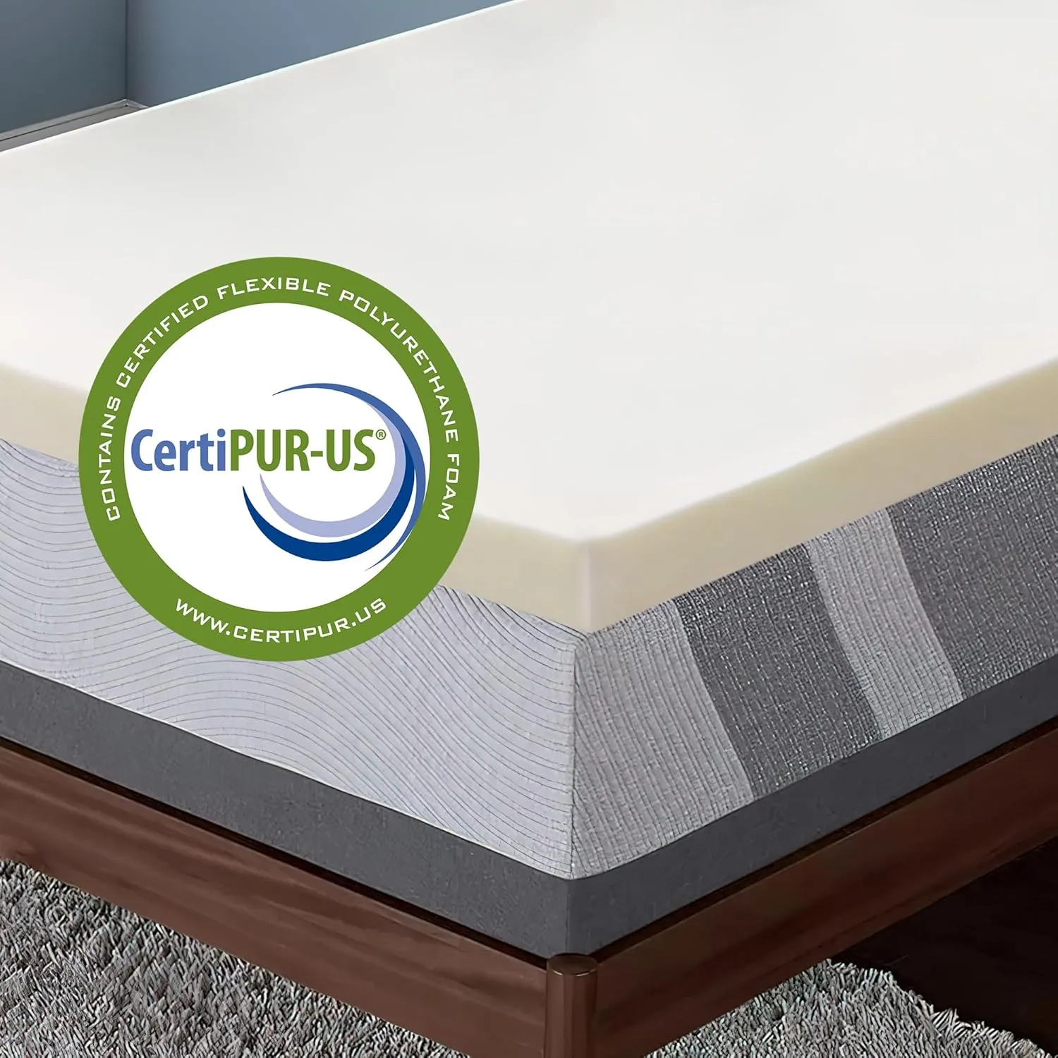 2-inch Breathable Foam Mattress Topper for Orthopedic Support | Premium Supporting Bed Pads with Luxurious Softness, Comfortable Bed Toppers for Back Pain and Better Sleep, Queen, White