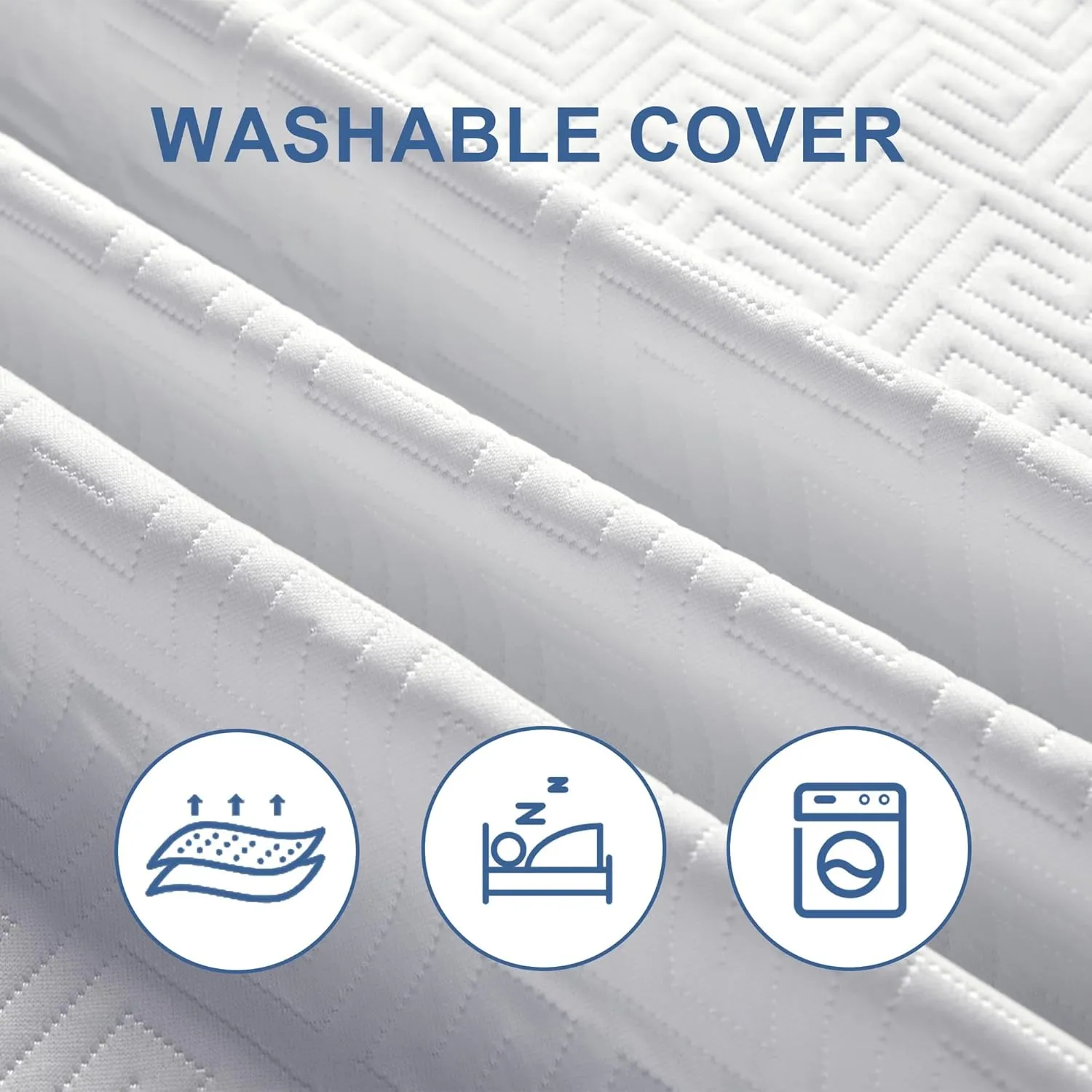 2 Inch Memory Foam Mattress Topper Twin, Memory Foam Pad with Removable & Washable Cover, Bed Topper for Back Pain, Non-Slip Ventilated Design, Twin Size