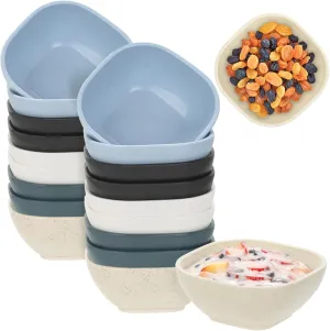 20 Pack Small Bowls, 4.5 OZ Wheat Straw Soy Sauce Dishes, Unbreakable Dessert Bowls,Dipping Sauce Cups, Mini Prep Bowls,Snacks, Sauce Ketchup, BBQ (Cool tone)
