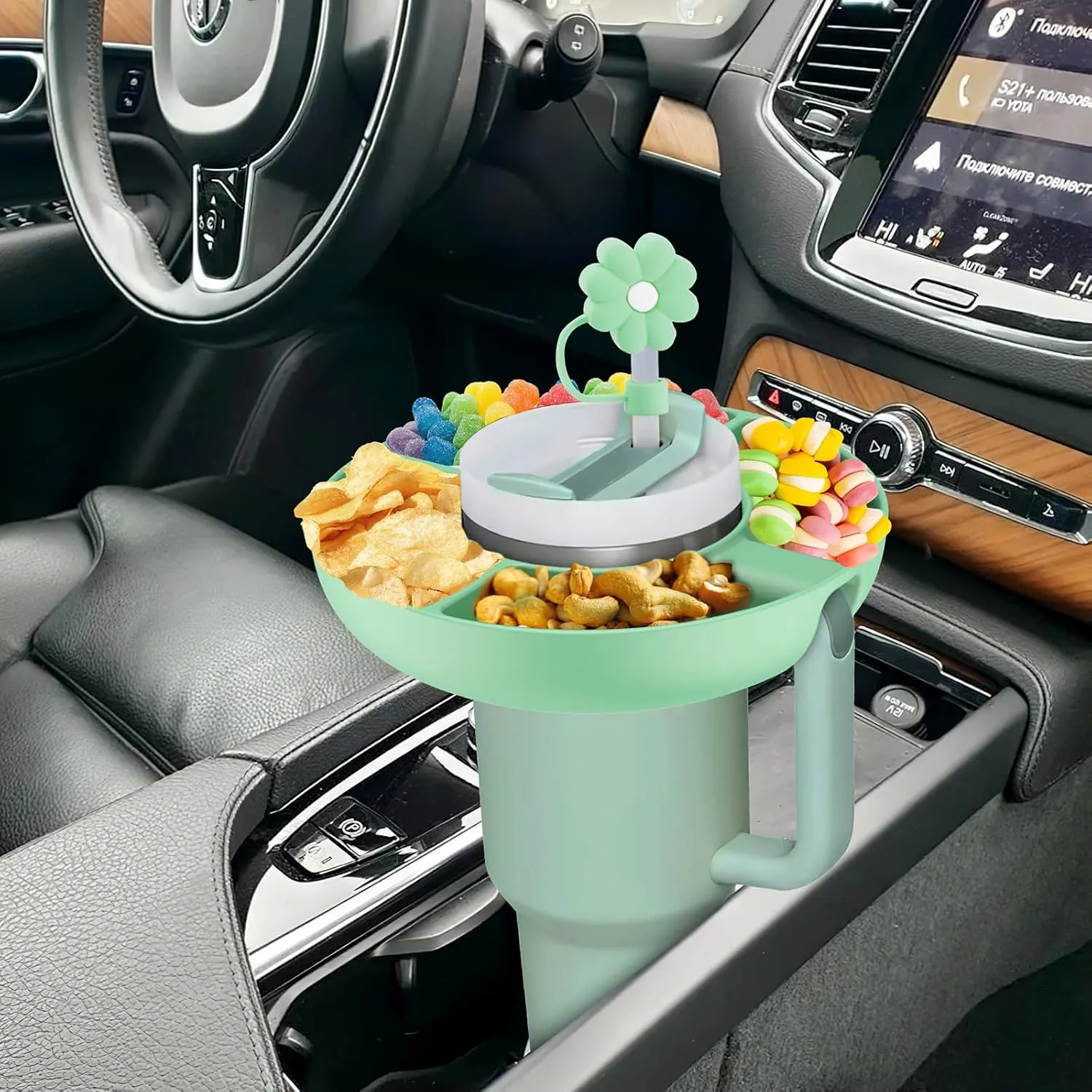 2025 Latest model Stanley Cup 30 oz Snack Bowl with Handle, Compatible with Stanley Cup40 oz with Handle, Stanley Accessories, Silicone (teal Snack Bowl)