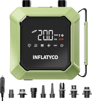 20PSI Paddle Board Pump Electric Portable Sup Air Pump-12V DC Car Plug Powered, Auto-Off, The Pilot Whale Mini Inflator & Deflator for Inflatable Paddleboard Kayak Boat Kite Mattress Tent