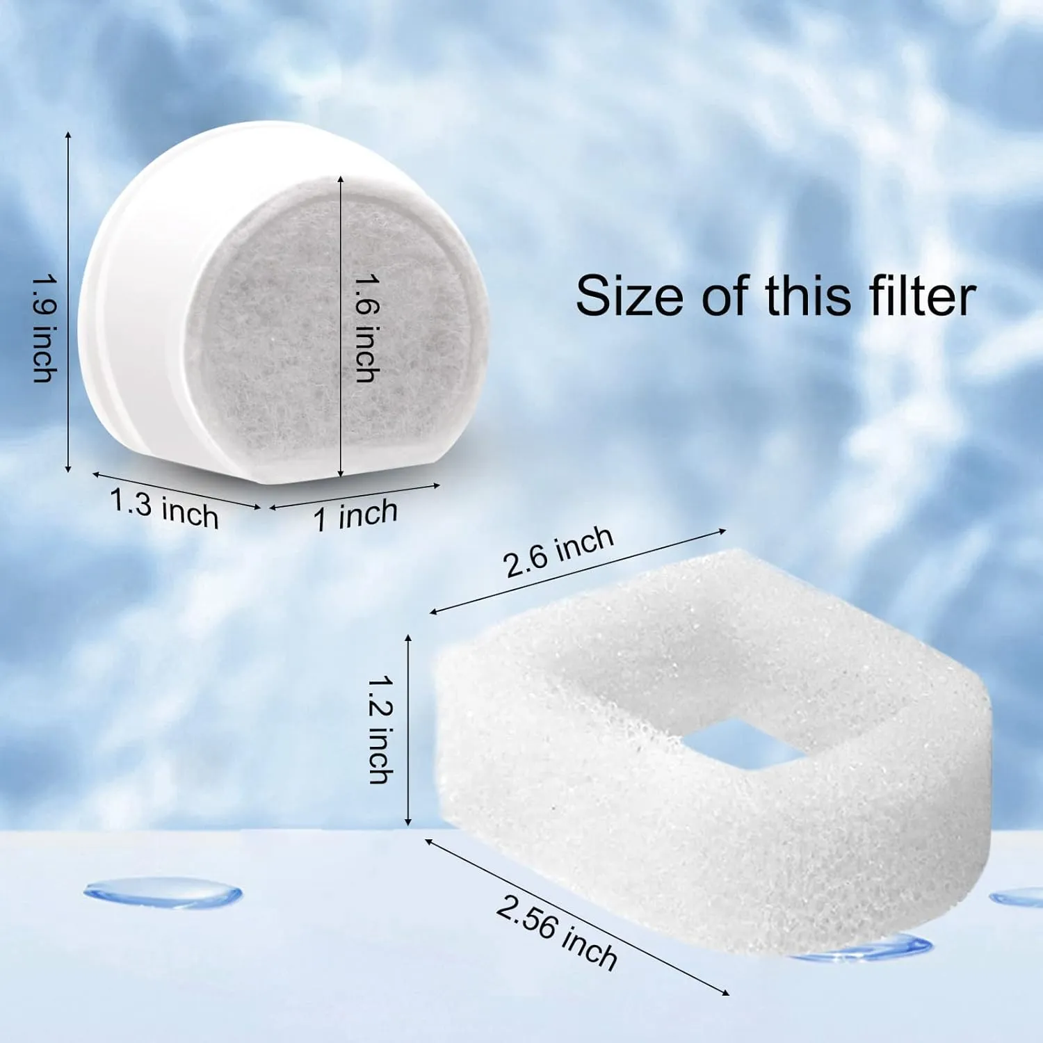 24/40 Pcs Replacement Carbon Charcoal Filters Dog and Cat Water Fountain Compatible with Multiple Pet Fountains. (12 Carbon Filters  12 Sponges)