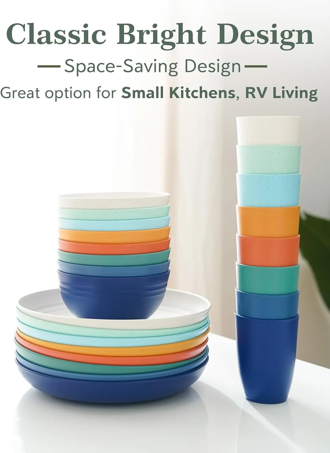 26 OZ Wheat Straw Reusable Cereal Bowls Set of 8, Microwavable Dishwasher Safe BPA Free Unbreakable Kitchen Bowls for Soup Snack Rice Salad - Multicolors