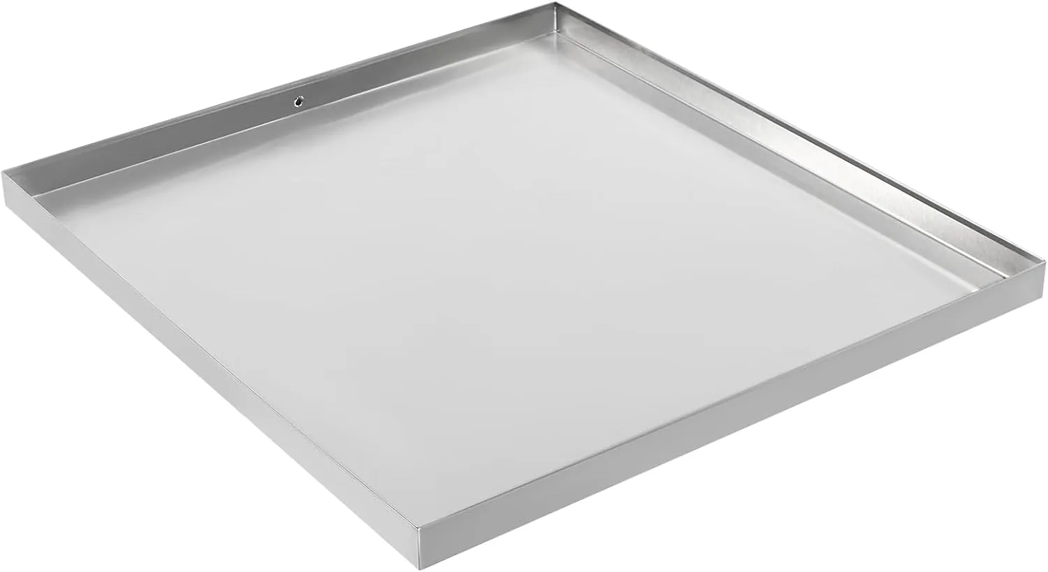 27 x 25 x 1.5 Inch Washing Machine Pan 304 Stainless Steel Washing Machine Drain Pan Heavy Duty Compact Washer Drip Tray with Drain Hole