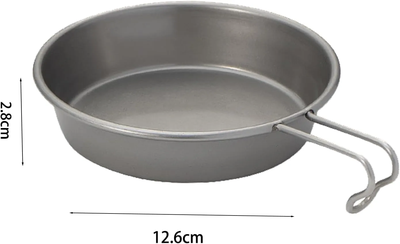 280ml Camping Sierra Cup Vintage 304 Stainless Steel Bowl Single Shallow Plate Outdoor Portable Small Pan Travel Backpacking Picnic Tableware Equipment (3pc)