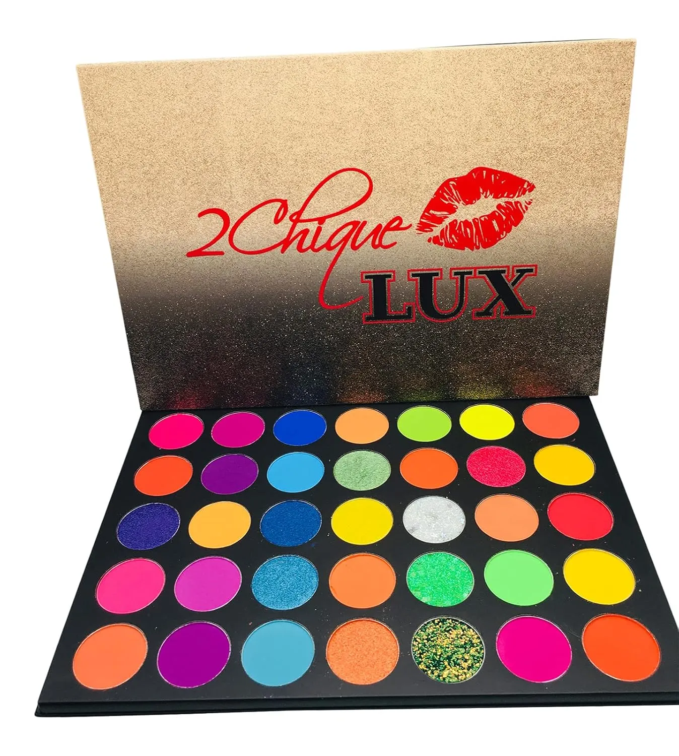 2Chique Boutique Eyeshadow Makeup Palette 35 Matte and Shimmer Colors Long Lasting and High Pigment (Style 34 Ombre)
