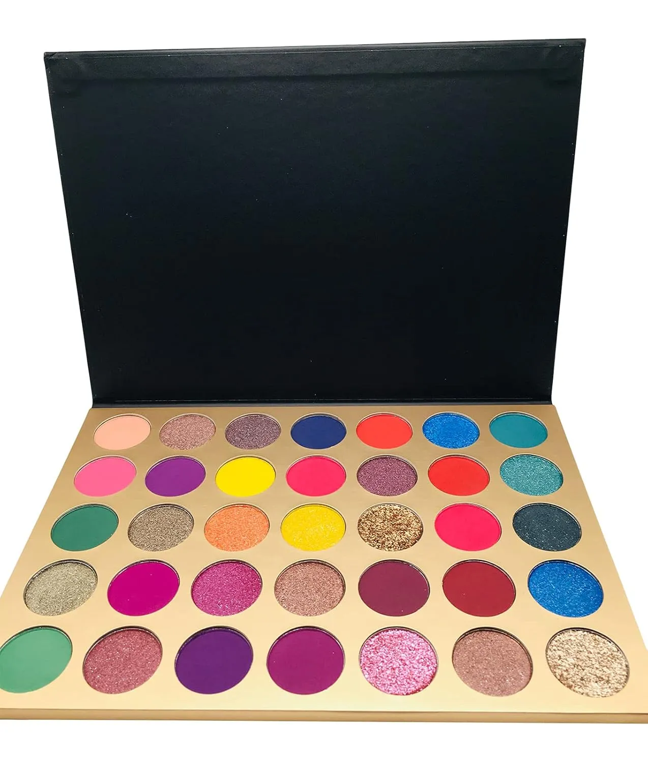 2Chique Boutique Eyeshadow Makeup Palette 35 Matte and Shimmer Colors Long Lasting and High Pigment (Style 42 Black)