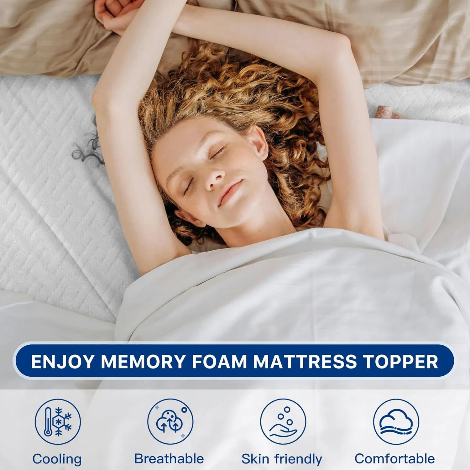 3 Inch Gel Memory Foam Mattress Topper Full Size, Gel-Infused Mattress Pad Cover for Back Pain,Bed Topper with Removable & Washable Bamboo Cover