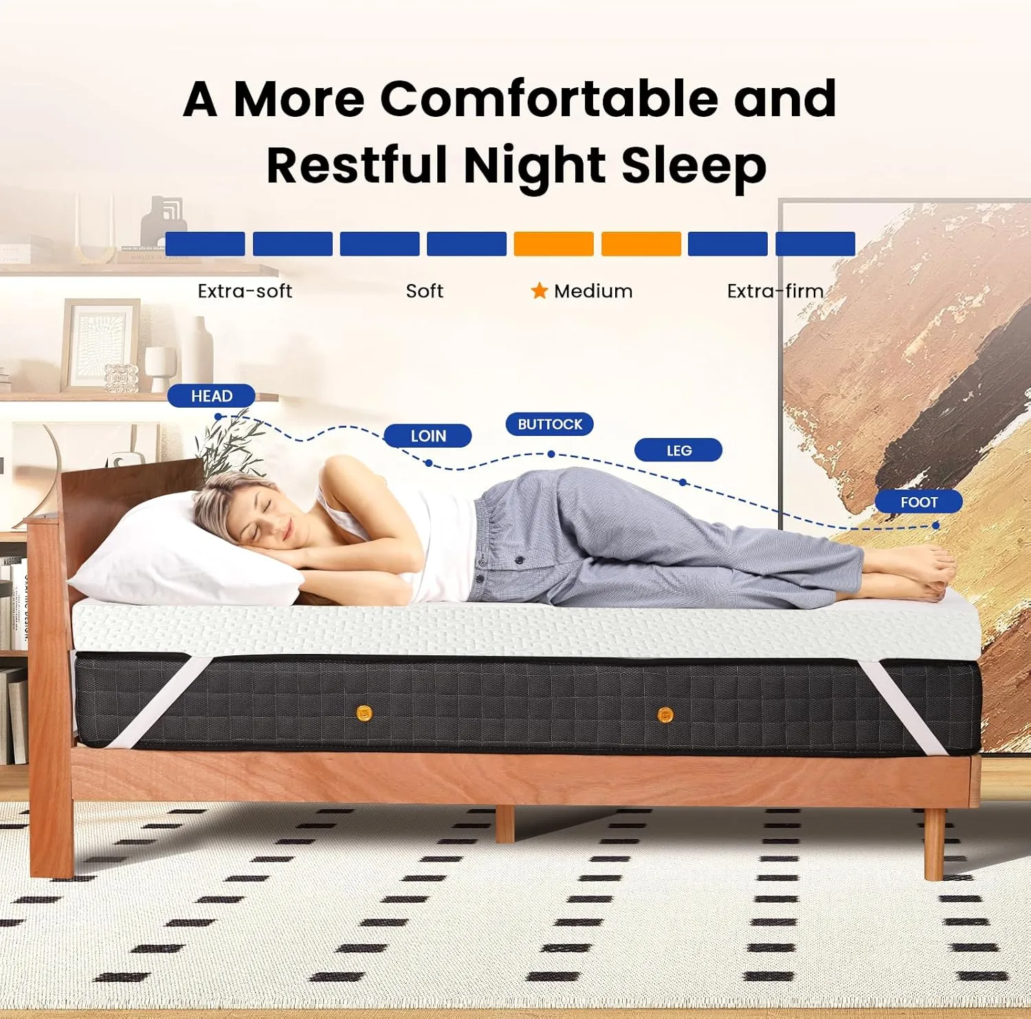 3 Inch Gel Memory Foam Mattress Topper Queen, Cooling Mattress Topper with Removable & Washable Cover, CertiPUR-US Certified