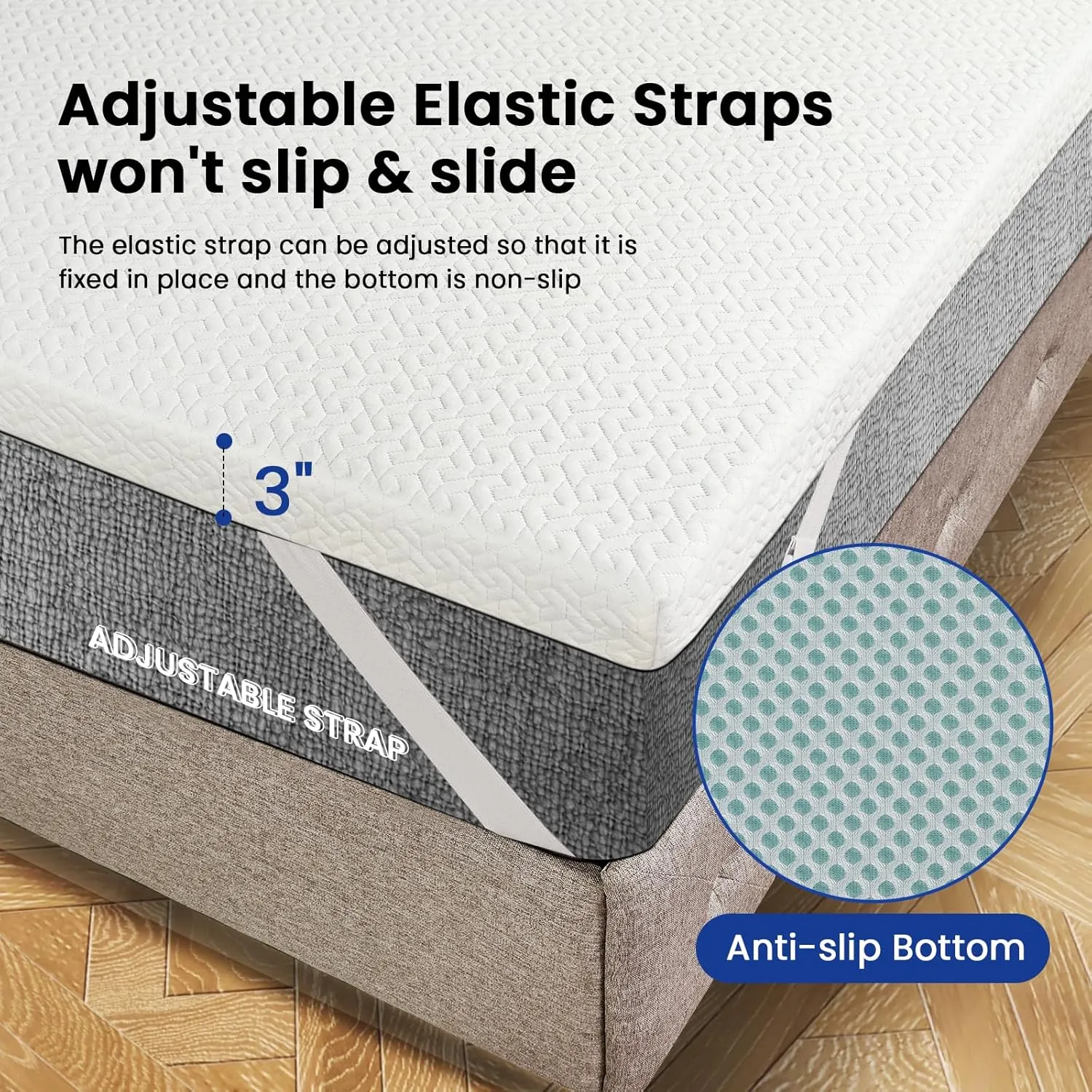 3 Inch Gel Memory Foam Mattress Topper Queen, Cooling Mattress Topper with Removable & Washable Cover, CertiPUR-US Certified