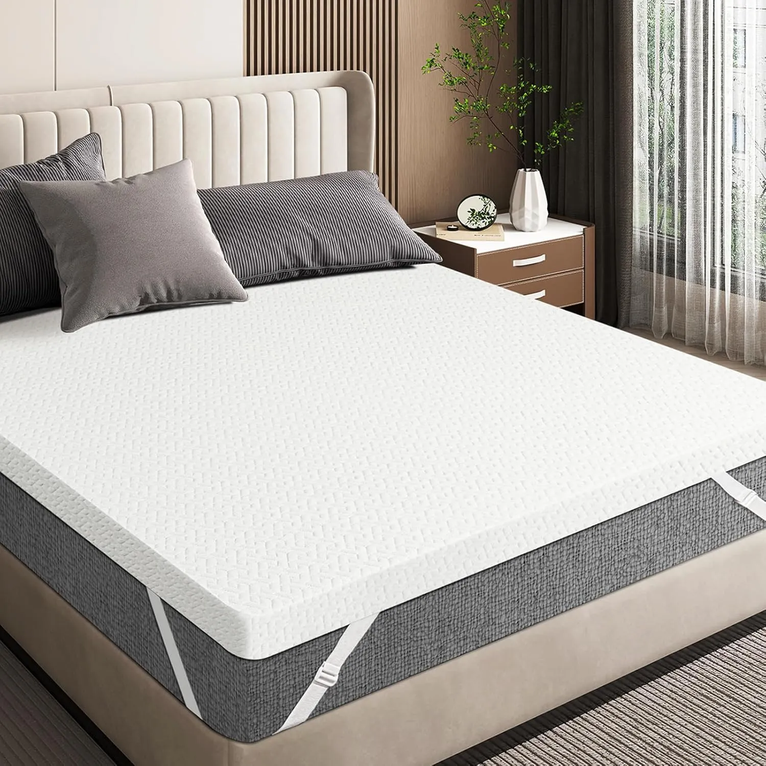 3 Inch Gel Memory Foam Mattress Topper Queen, Cooling Mattress Topper with Removable & Washable Cover, CertiPUR-US Certified