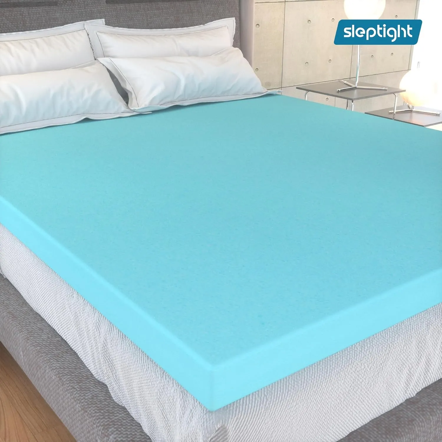 3 inches Full Size Foam Mattress Topper in a Box，Mattress Topper Full for Pressure Relief，CertiPUR-US Certified Mattress Pads Blue