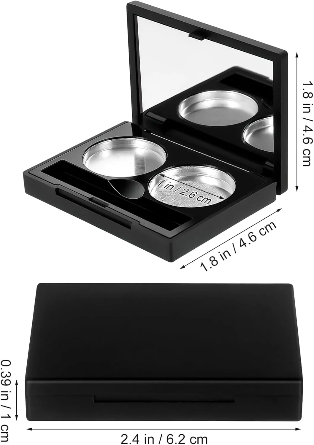 3 Sets Empty Eyeshadow Cases Blush Organizer with Matte Boxes Pans for Travel Makeup Storage and Cosmetics Mixing