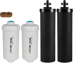 4 pcs Berkey Water Filter Replacement Filters for BB9-2 Black & PF-2 Fluoride, Compatible with Berkey Gravity Filter System