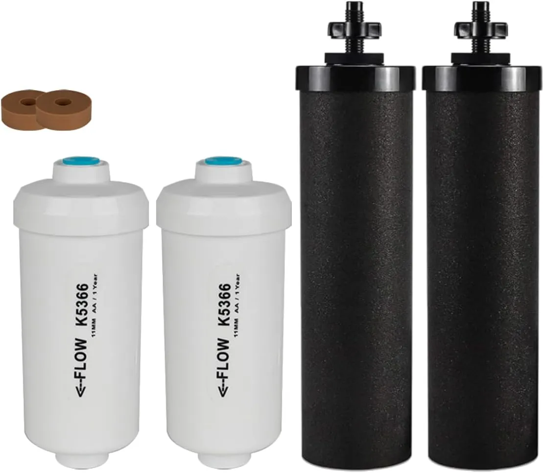 4 pcs Berkey Water Filter Replacement Filters for BB9-2 Black & PF-2 Fluoride, Compatible with Berkey Gravity Filter System