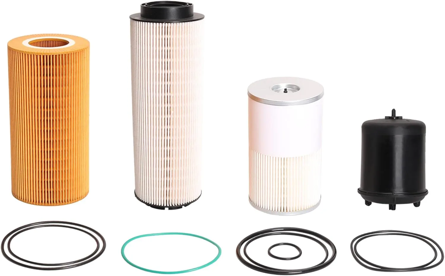 4 Pcs Filter Kit Compatible with Paccar MX-13 MX13 Engine, 1948921 Oil Filter   2277129 Fuel Filter Water Separator   FS19765 Fuel Water Separator Filter   1922496 Oil Filter