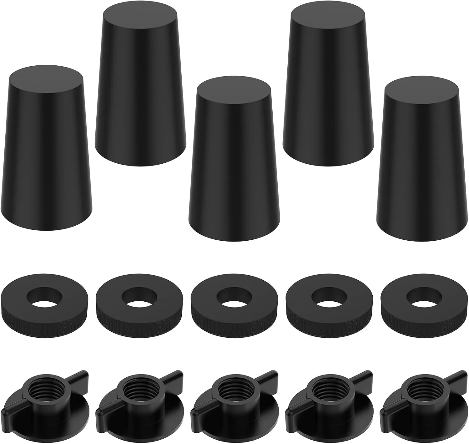 5 Sets Replacement Kit for Ber-key Water Filter System Elements, 5 Wing Nuts, 5 Washers & 5 Hole Plugs Compatible with Ber-key Gravity Filtration