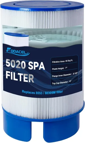 5020 Spa Filter Replacement, Compatible with Softub (July 2009 and Newer) Spa, Fit for Portico, T-140, T-220, T-300 Spa Tubs (for 5 1/2" Drain Caps), Replaces 60305M, CP-5020 and 8553 Spa Filters