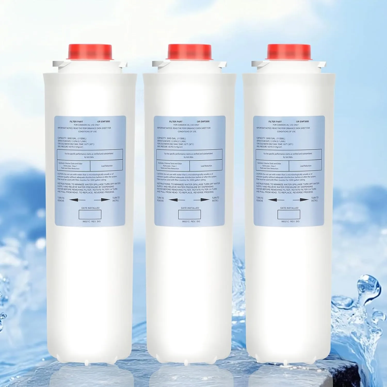 51300C Replacement Filter,Compatible with EzH2O Filter Replacement Bottle Station High Capacity 3000 Gallon,for Elkay 51300c replacement filter (3 PACK)