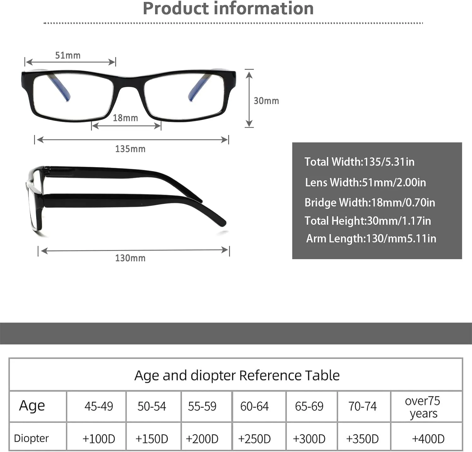 6 Pack Reading Glasses Traditional Frames for Men and Women Readers with Spring Loaded Hinges