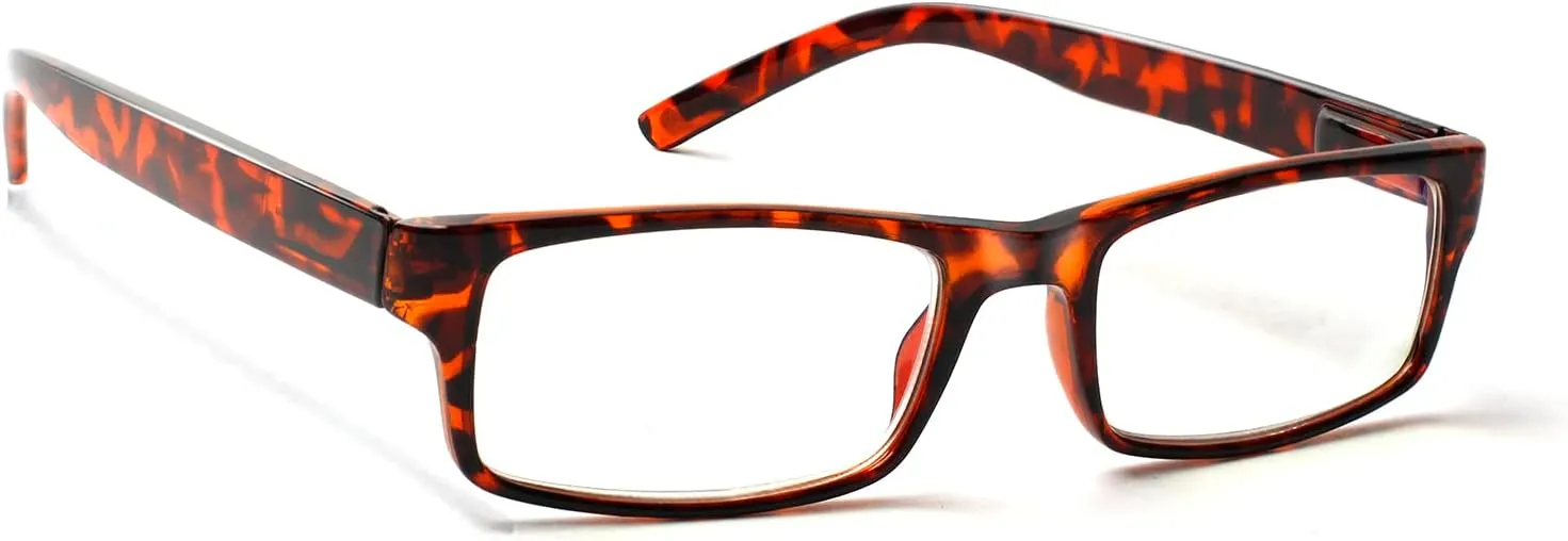 6 Pack Reading Glasses Traditional Frames for Men and Women Readers with Spring Loaded Hinges