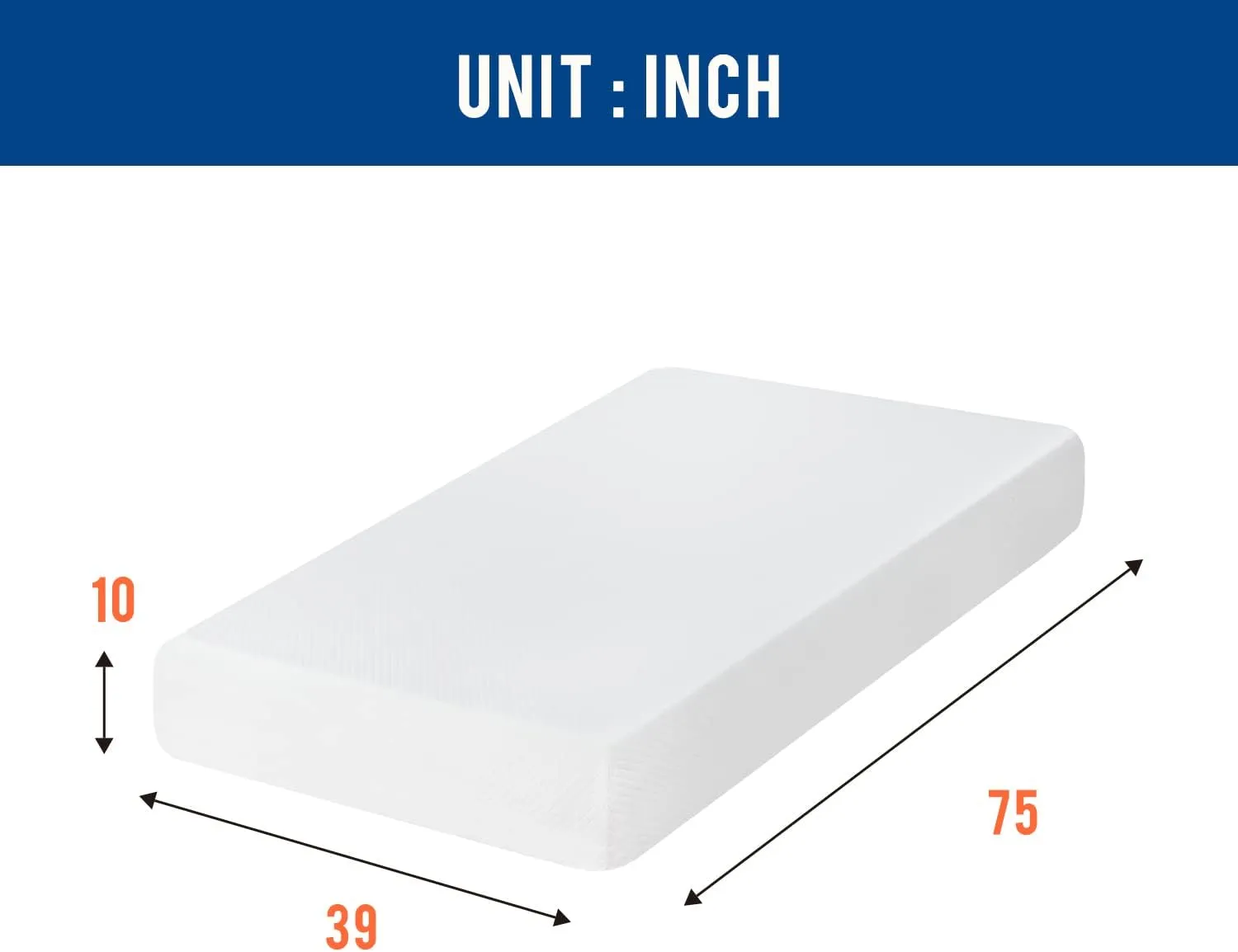 6/8/10/12 inch Gel Memory Foam Mattress for Cool Sleep & Pressure Relief, Medium Firm Mattresses CertiPUR-US Certified/Bed-in-a-Box/Pressure Relieving (10 in, Twin)