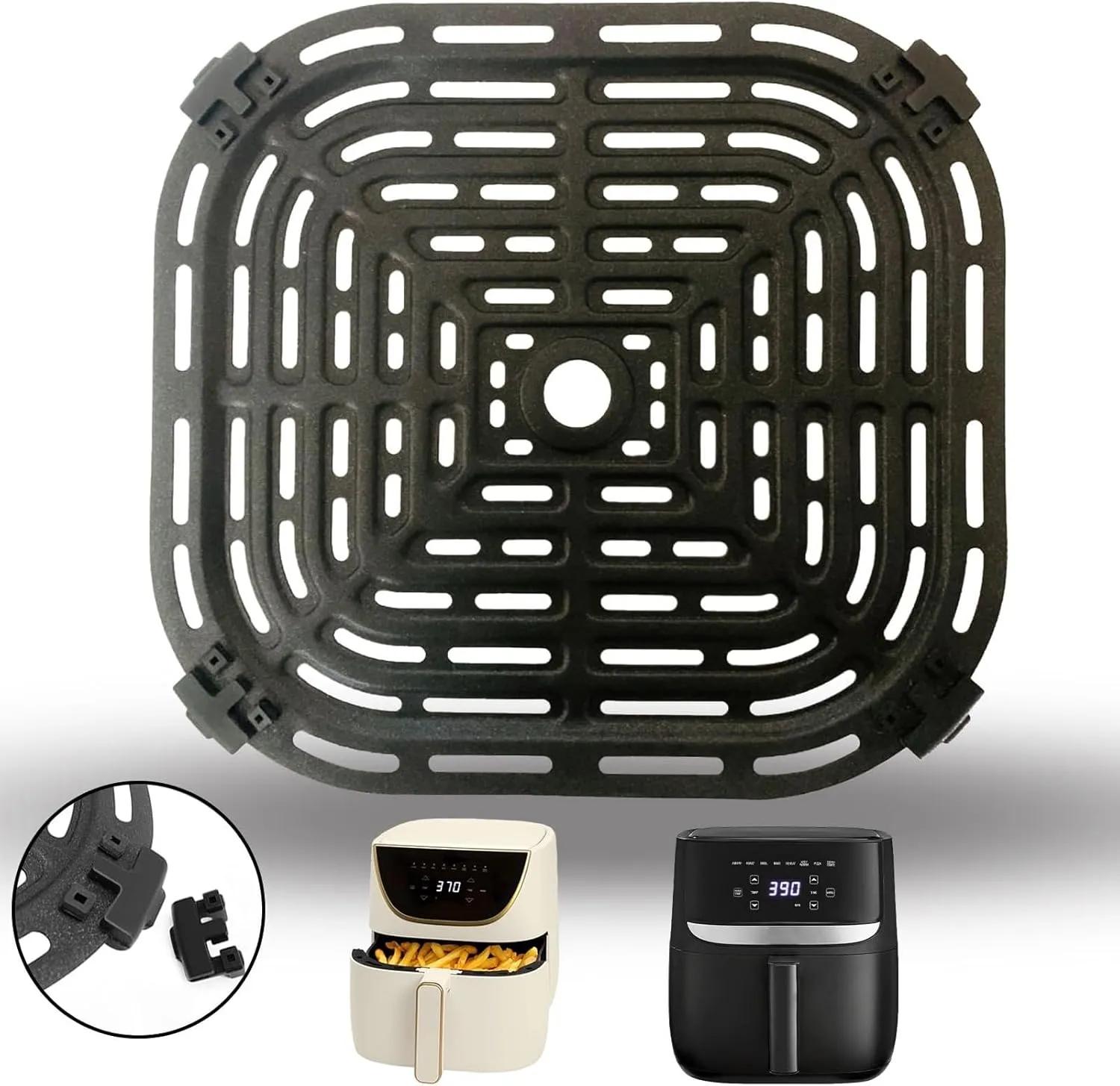 6QT Air Fryer Crisper Plate Tray for Bella Pro Series/Paris Hilton Air Fryers, Upgraded Nonstick Air Fryer Rack Grill Pan Plate Insert Grate Shelf Grid for Bella 6QT Air Fryer, Dishwasher Safe