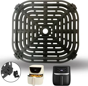 6QT Air Fryer Crisper Plate Tray for Bella Pro Series/Paris Hilton Air Fryers, Upgraded Nonstick Air Fryer Rack Grill Pan Plate Insert Grate Shelf Grid for Bella 6QT Air Fryer, Dishwasher Safe