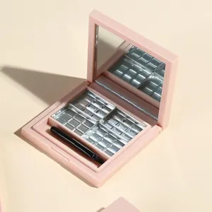 6xEmpty Makeup Eyeshadow Palette, Travel Portable Empty Eyeshadow Box with Mirror for Eyeshadow Lipstick Blush Powder Empty Palette Box