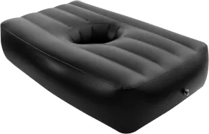 72 Inch Post Surgery Recovery Bed with Hole, Foldable PVC Inflatable Bed, PVC BBL Inflatable Bed with Electric Air Pump or Beach Tips, Poolside, Camping, Traveling, Hiking, Fishing (Black)