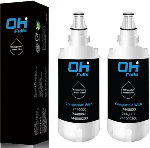 7440000 Water Filter Replacement， Compatible with Liebherr Water Filter 7440000 744000200 7440002 (2 Pack), White