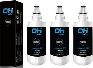 7440000 Water Filter Replacement, Compatible with Liebherr Water Filter 7440000 744000200 7440002 (3 Pack), White