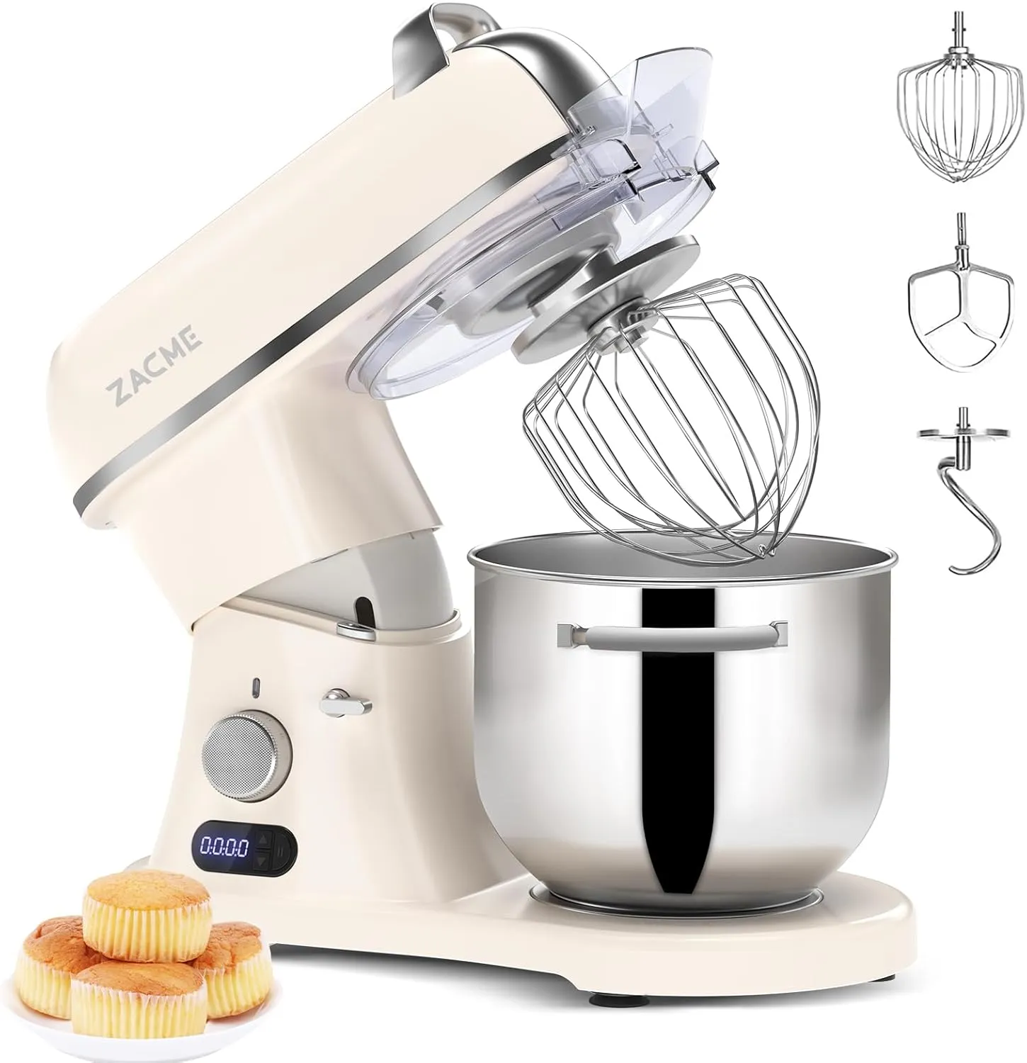 7.4QT Household Stand Mixer 800W with CSA Certified and Aluminum Die Casting, Kitchen Electric Mixer Metal Food Mixer with Stainless Steel 7L Bowl, Dough Hook, Whisk and Beater