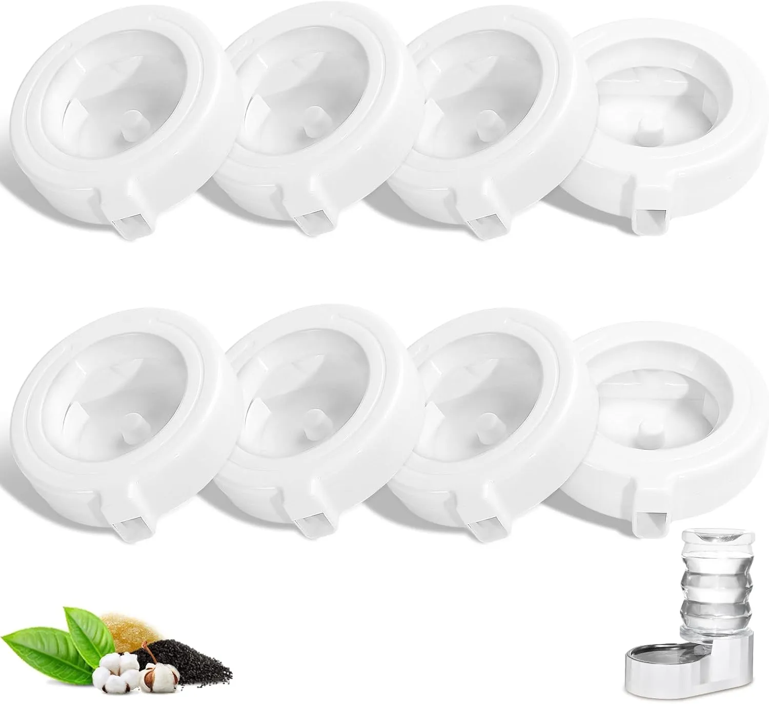 8 Pack Replacement Filters for 3L/3.6L/4.6L/6L/8L Gravity Pet Water Dispenser, Dog Water Filter Replacement, Triple Filtration Pet Fountain Filter, Water Feeder Filter for Cat and Dog