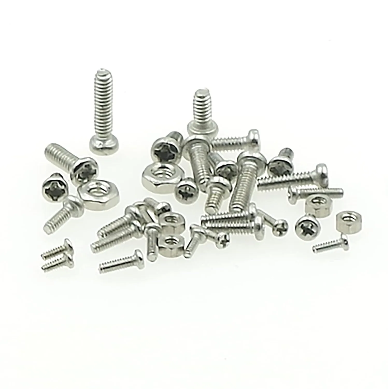 850PCS M1 M1.2 M1.4 M1.6 M2 Metric Stainless Steel Phillips Pan Head Machine Screws Nuts Assortment Kit