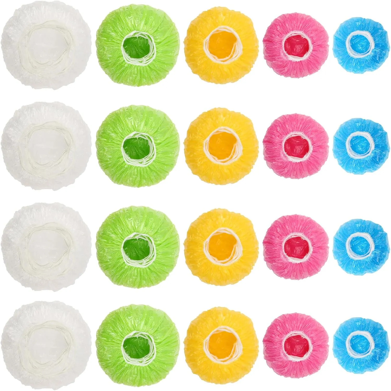 90Pcs Reusable Elastic Food Bowl Storage Covers, Sublaga Bowl Covers, Variety of 5 Translucent Stretchable Sizes and Colorful Dish Plate Covers, Alternative to foil, Plastic Wrap,BPA Free