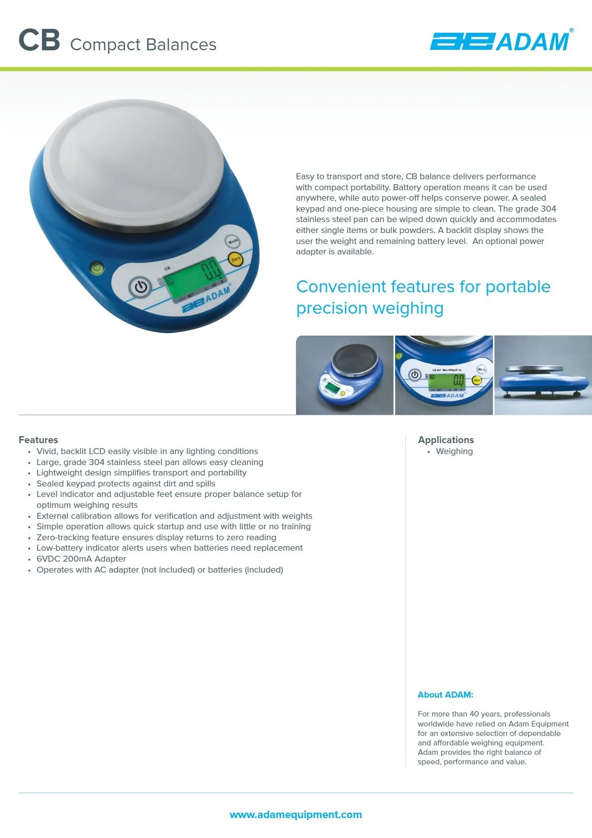 Adam Equipment CB 1001 - Compact Balance